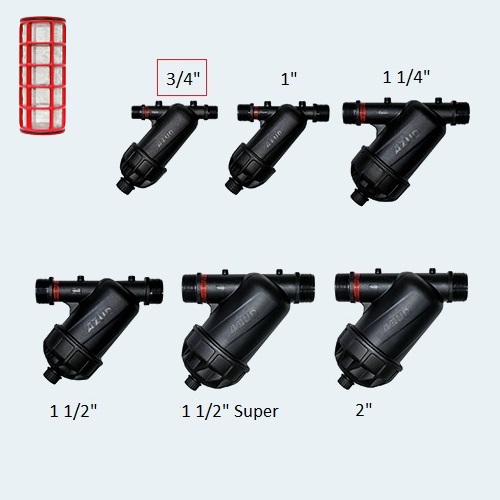 Filtro Azud Modular 100 c/ Rede Inox 130µ - Rosca BSP 3/4