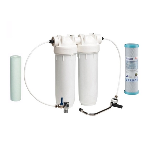 Ref.ª 1198AQUA/2 - Filtro Duplo para debaixo da banca * com kit instalação e elementos filtrantes