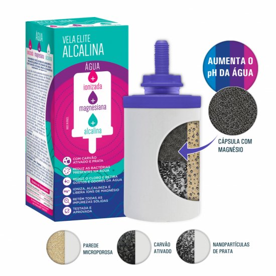 Ref.ª 2200ARW - VELA CERÂMICA PARA ÁGUA ALCALINA ANTIOXIDANTE * ARW (Preço Unitário)